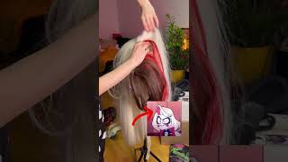 Cosplay DIY Wig styling tutorial of Charlie Hazbin Hotel cosplaydiy cosplaytutorial wigstyling [upl. by Alaecim]