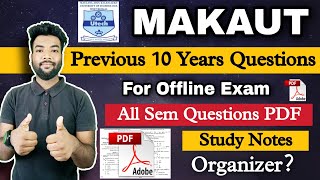 MAKAUT Previous 10 Years Offline Exam Questions amp Organizer PDF  Study Notes  Download Questions [upl. by Gena700]