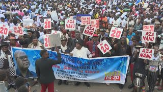 Supporters eagerly await Tshisekedi at final rally in DR Congo  AFP [upl. by Esilenna]