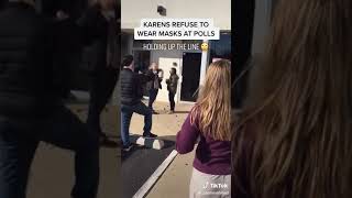 Anti mask Karens holding up the voting line in DuPage County IL [upl. by Eddra]