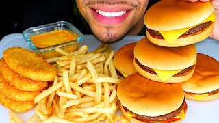 ASMR MCDONALDS CHEESEBURGERS HASH BROWNS FRIES CHEESE SAUCE MUKBANG NO TALKING JERRY [upl. by Sucramraj]