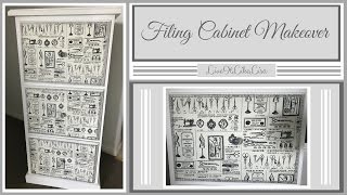 FURNITURE MAKEOVER  Filing Cabinet Chalkpaint amp Decoupage [upl. by Conlin60]