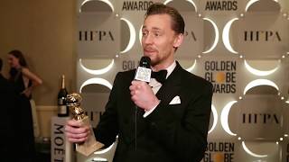 Backstage with Tom Hiddleston  74th Golden Globe Award Winner [upl. by Nadeen245]