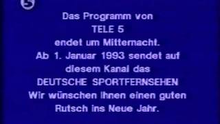 TELE 5  Sendeschluss  DSFSendestart 31121992  111993 ★Komplett amp HQ★ [upl. by Hosbein]