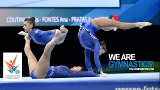 2018 Acrobatic Worlds Antwerp BEL  Highlights WOMENS GROUPS FINAL  We Are Gymnastics [upl. by Nauqahs]