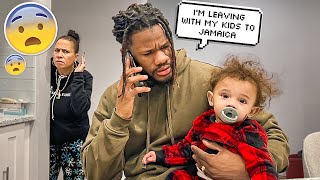 Running Away With My Kids To JAMAICA  Emotional Prank [upl. by Skcirdnek659]