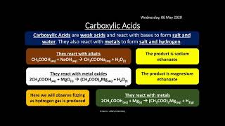 OCR A 613 Carboxylic Acids and Esters REVISION [upl. by Moreen899]