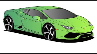 How to draw a LAMBORGHINI HURACAN evo rwd  drawing lambo evo rwd sports car step by step [upl. by Winny]