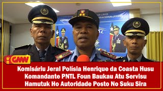 Komisáriu Jeral Polísia Henrique da Coasta husu Komandante PNTL foun Baukau atu servisu hamutuk [upl. by Edras984]