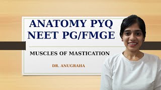 ANATOMY PYQ NEET PGFMGE  MUSCLES OF MASTICATION [upl. by Ohploda]