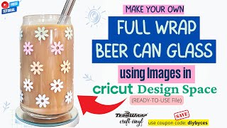 How To Make and Apply A Full Multicolor Wrap Vinyl On A Beer Can Glass  TeckWrap Craft  Cricut [upl. by Odranoel]