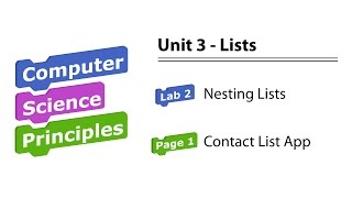 U3L2 Contact List App pg 1 BJC  Snap Programming [upl. by Atikam]