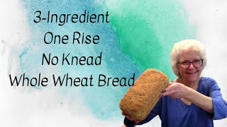 The One Rise Whole Wheat Bread  3 Ingredients [upl. by Dorie]