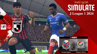 PES 2017 SIMULATE J LEAGUE 1 2024 COSANDOLE SAPPORO VS YOKOHAMA F MARINOS jleague2024 [upl. by Gabor946]