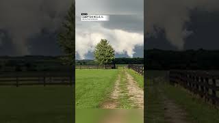 Twin Tornadoes Spin Next to Rainbow in Western Suburb of Chicago  AccuWeather [upl. by Umberto]