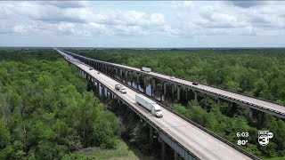 Driving over the Atchafalaya bridge Lane closures starting this week [upl. by Neelra]