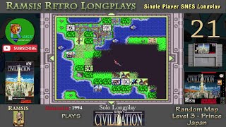 Sid Meiers Civilization  1994  SNES  Prince  Random  Japan  Episode 21  Longplay [upl. by Dutch]