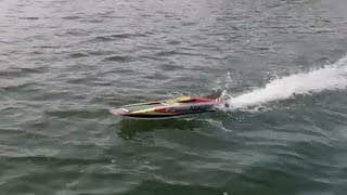 Genesis Offshore Twin hull rc boat 2nd run [upl. by Drofxer855]