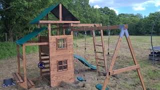 Dunster House Manor Fort Climbing frame and Alices Trampoline Climbing Frame Reviews [upl. by Blasien]