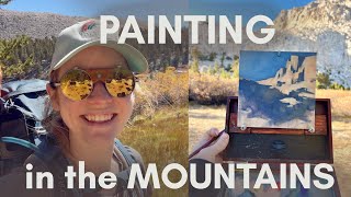 Plein air painting in the mountains ✴︎ Painting while backpacking in California [upl. by Blondelle601]