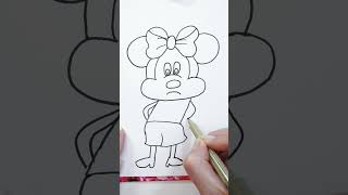 How to draw Minnie Mouse Sadness Inside Out 2 shorts drawing [upl. by Ailin445]