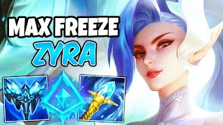 MAX FREEZE ZYRA  PLANTS OF ICE PERMA CC FULL AP GAMEPLAY  Build amp Runes  League of Legends [upl. by Anivle572]