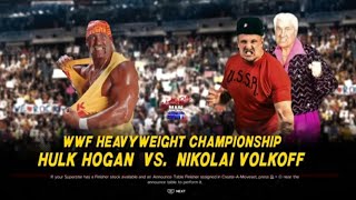 Hulk Hogan  c  vs Nikolai Volkoff  WWF Championship WWF SNME 1985 WWE 2K24 [upl. by Annahsad]