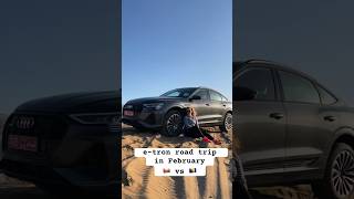 Road trip Audi etron 55 Sportback quattro in 🇴🇲 vs Q4 etron Sportback 🇧🇦shorts [upl. by Hax549]