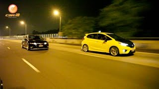 Spoon K20A Fit VS FN2 Type R Tuning！Battle！ [upl. by Denni]