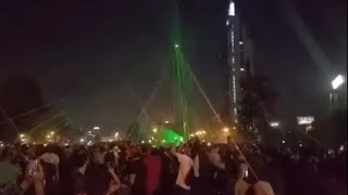 DedSec members protest in Chile bring down drone from sky point lasers at helicopter 2019 [upl. by Llennol740]