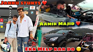 finally I meet theamirmajid❣️ampMotovloggerjannustunts❣️ Aamir Majid ki ke help Almost crash 😱 [upl. by Anaet]