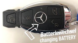 Batterie wechseln Mercedes Schlüsselhow to change battery Mercedes key remote [upl. by Aneelas]