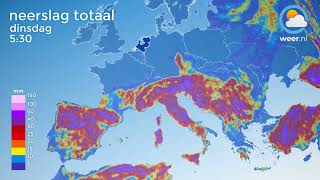 Cumulatieve neerslag ECMWF [upl. by Kurt]