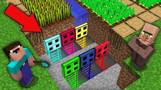 Minecraft NOOB vs PRO NOOB FOUND SECRET TRAPDOOR THIS VILLAGER UNDER FARMLAND 100 trolling [upl. by Aia748]