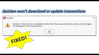 Quicken Online Service wont update banking and investments after entering new activation code [upl. by Esilegna783]
