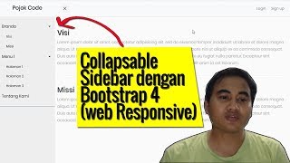 Collapsable Sidebar Dengan Bootstrap 4 web responsive [upl. by Garald211]