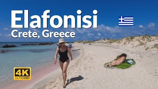 Elafonisi Beach Walk Chania 4K Crete Greece 🇬🇷 [upl. by Baillieu497]