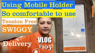 Using mobile holder so comfortable Tension free swiggy delivery dailyvlog  RinkuJourney [upl. by Ithaman]