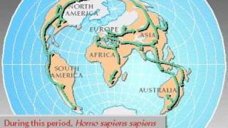 Grolier Multimedia Maps The Spread of PreHistoric Humans [upl. by Latouche]