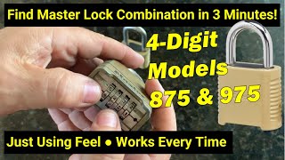 🔒Lock Picking ● Decode 4Digit Master Lock 875975 Combination Padlock In 3 Min Using Only Feel [upl. by Campbell]