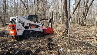 Bobcat T770 with Fecon Forestry Mulcher Part4 [upl. by Ailak]