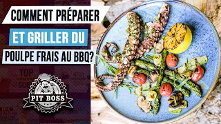 Comment préparer et griller du poulpe frais au BBQ à pellet Pit Boss Navigator [upl. by Tenenbaum]