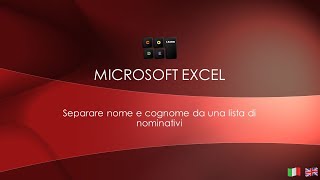 Microsoft Excel  Separare nome e cognome da una lista di nominativi [upl. by Pretrice]