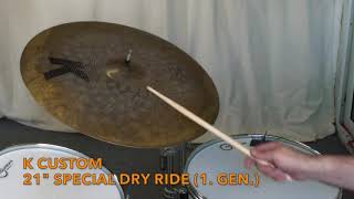 Zildjian K Ride Comparison 21quot amp 22quot [upl. by Yliram]