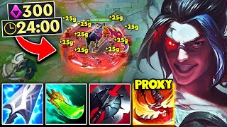 Kayn but I spend the whole game proxying in their base 300 CS AT 24 MINUTES [upl. by Aharon344]