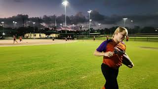 Central Florida Suns 12U softball working on catching on the run with a football drill [upl. by Amaryl]