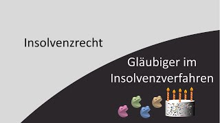 Insolvenzrecht 3  Gläubiger im Insolvenzverfahren [upl. by Adin]