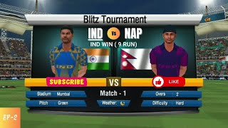 BLITZ TOURNAMENT IN WCC2 MATCH NO 1 INDIA VS NEPAL  HARD MODE💥💥 [upl. by Egor642]