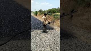 Road Work  Asphalting For Bituminous Bound Macadam [upl. by Ellerred]