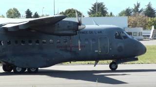 France Air Force Casa CN235M take off at St Etienne Bouthéon EBULFMH [upl. by Adnwahsor]